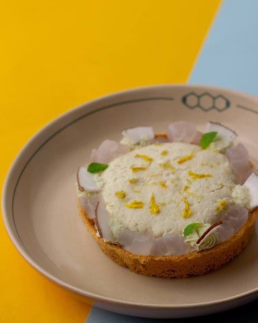 Coconut Rasmalai Ghevar Tart