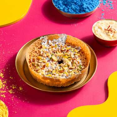 Dry Fruit Ghevar with Thandai Rabdi