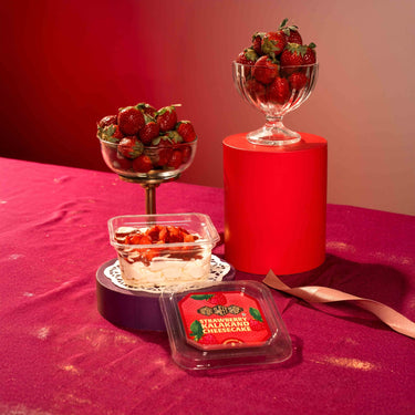 Strawberry Kalakand Cheesecake